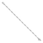 14k White Gold Complete 1/4 carat Diamond and Bar Link 7 inch Bracelet - Image 2
