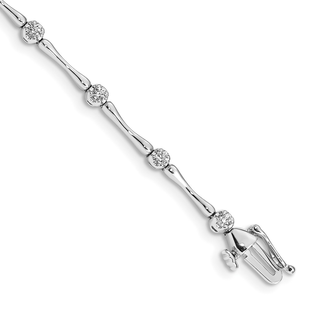 BM4595-050-WA.jpg 14k White Gold 1/2 carat Lab Grown Diamond VS/SI+ G+ Complete 7 inch Fancy Bracelet - Image 1