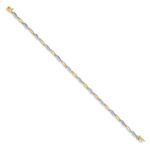 14k Two-tone Complete 1/20 carat Diamond Oval Link 7.5 inch Bracelet - Image 2