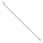 14k White Gold Complete 1/8 carat Diamond Fancy Link 7.5 inch Bracelet - Image 2