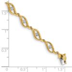 14k Complete 0.03 carat Diamond Link 7.5 inch Bracelet - Image 3