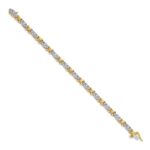 14k Two-tone Complete 1/2 carat Diamond X-design 7 inch Bracelet - Image 2