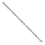 14k White Gold 2 carat Lab Grown Diamond VS/SI+ G+ Complete 7 inch Fancy Flower Link Bracelet - Image 2