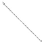 14k White Gold Complete 1/6 carat Diamond Figure 8 Link 7 inch Bracelet - Image 2