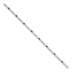 14k White Gold Complete 1/2 carat White and Black Diamond Flower Infinity 7 inch Bracelet - Image 2