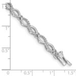14k White Gold Complete 1/2 carat Diamond Infinity Link 7 inch Bracelet - Image 3