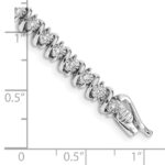 14k White Gold Complete 1 carat Diamond S-link 7 inch Tennis Bracelet - Image 3