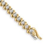 14k 7/8 carat Lab Grown Diamond VS/SI+ G+ Complete 7.5 inch Fancy Tennis Bracelet