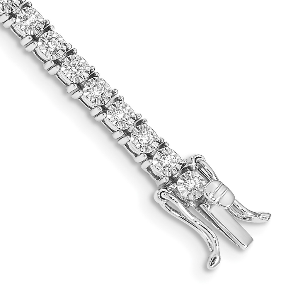 BM4665-100-1WA.jpg 10k White Gold Illusion Setting Diamond Bracelet - Image 1