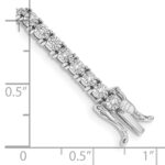 14k White Gold 1 carat Lab Grown Diamond VS/SI+ G+ Complete 7 inch Illusion Setting Bracelet - Image 4