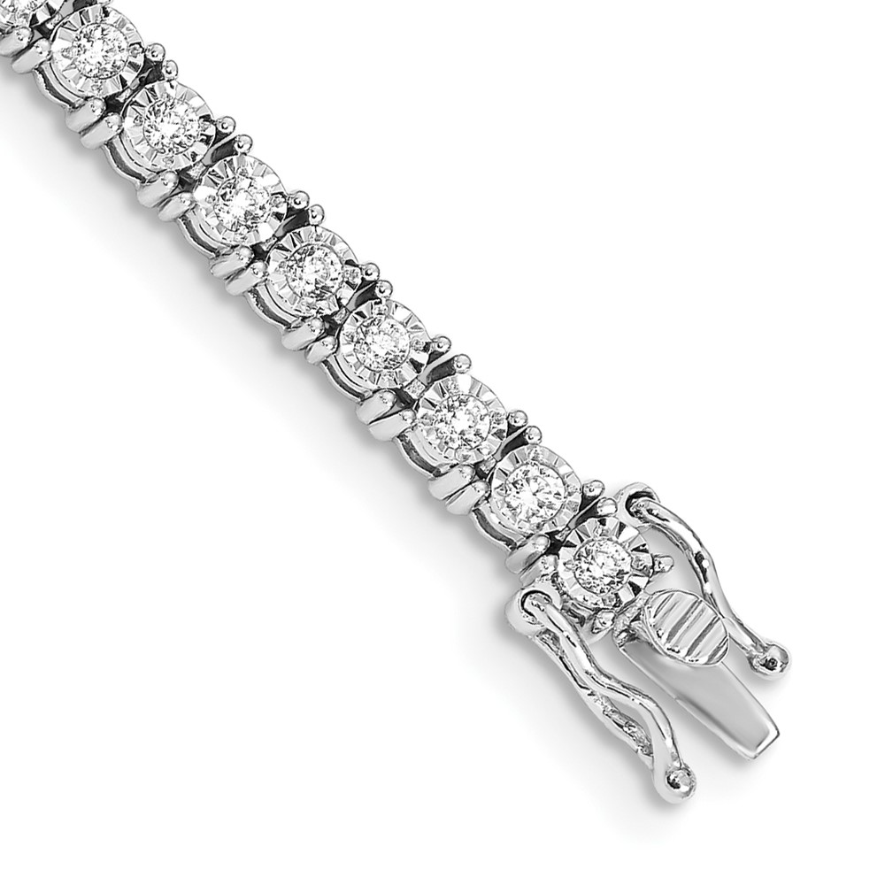 BM4673-200-WA.jpg 14k White Gold Complete 2 carat Diamond Illusion Setting 7.5 inch Tennis Bracelet - Image 1