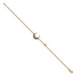 14k Complete Diamond and Sapphire Moon and Star 7in Bracelet - Image 2