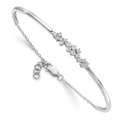 14k White Gold Diamond Bangle Bracelet Mtg, no dias, blank