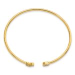 14k Polished Complete 1/5 carat Diamond X and O Flexible Cuff Bangle Bracelet - Image 2