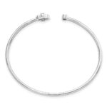 14k White Gold 1/6 carat Lab Grown Diamond VS/SI+ G+ Complete Floral Flexible Bangle Bracelet - Image 2