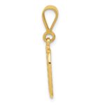 14k Textured Initial D Charm - Image 2