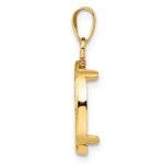 Wideband Distinguished Coin Jewelry 14k Polished and Diamond-cut 14.0mm Prong Coin Bezel Pendant - Image 2