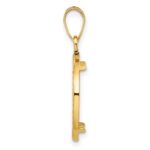 Wideband Distinguished Coin Jewelry 14k Polished and Diamond-cut 18.0mm Prong Coin Bezel Pendant - Image 2