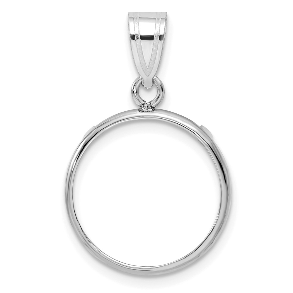 C1801W_16.5.jpg Wideband Distinguished Coin Jewelry 14k White Gold Polished 16.5mm Prong Coin Bezel Pendant - Image 1