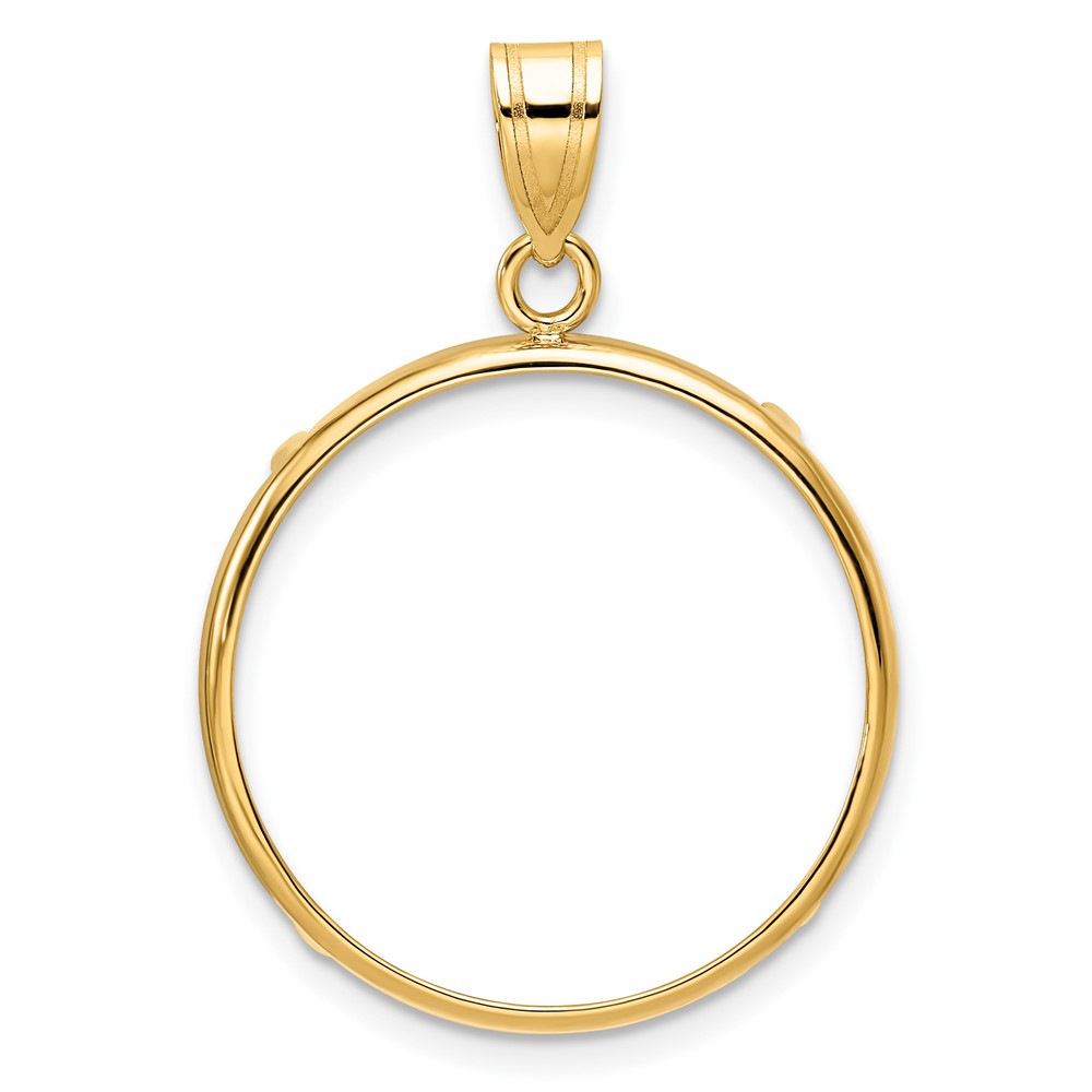 C1801_22.0-1.jpg Wideband Distinguished Coin Jewelry 14k Polished 22.0mm Prong Coin Bezel Pendant - Image 1