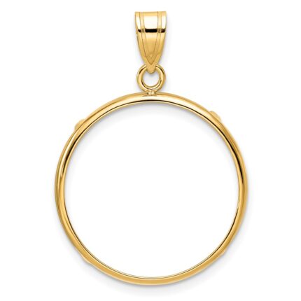 Wideband Distinguished Coin Jewelry 10k Polished 22.0mm Prong Coin Bezel Pendant