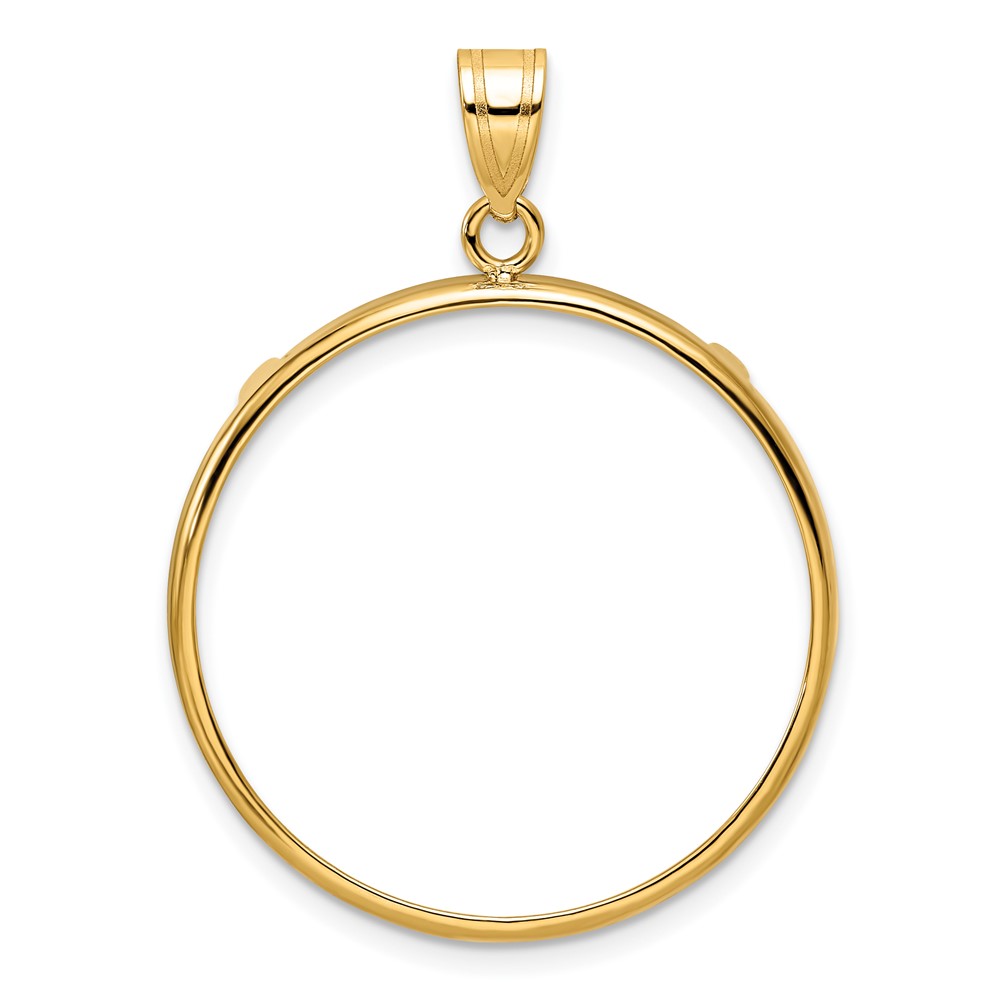 C1801_27.0-1.jpg Wideband Distinguished Coin Jewelry 14k Polished 27.0mm Prong Coin Bezel Pendant - Image 1