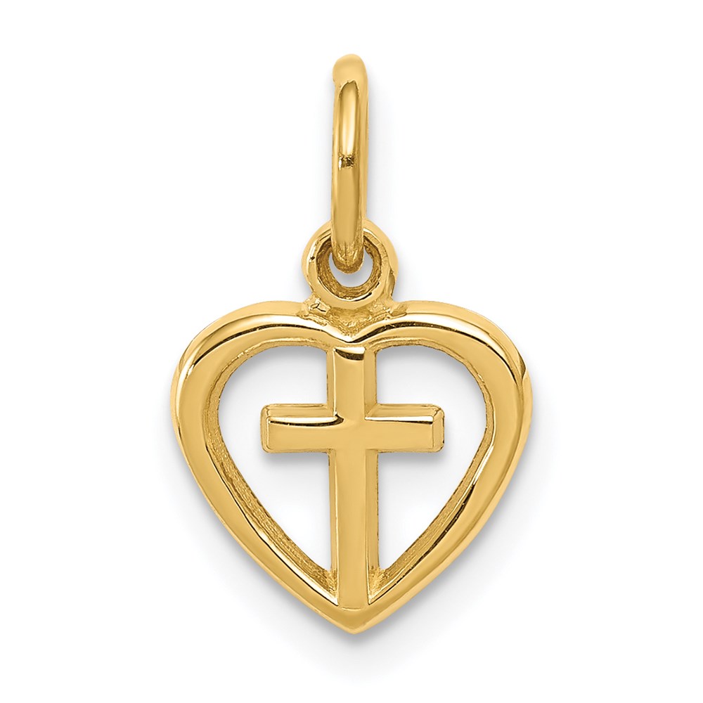 C1947.jpg 14k Small Cross in Heart Charm - Image 1