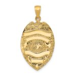 14k Large Badge with Engravable Area Pendant