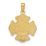 14k Polished Small Solid St. Florian F.D. Badge Pendant - Image 3