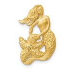 14k Satin Diamond-cut Open-Backed Mermaid Omega Slide