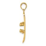 14K Solid Polished 3-D Snowboard Charm - Image 2