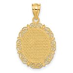 14k Solid Satin Polished Libra Zodiac Oval Pendant - Image 3