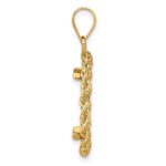 Wideband Distinguished Coin Jewelry 14k Diamond-cut with Rope 16.5mm Prong Coin Bezel Pendant - Image 2
