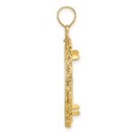 Wideband Distinguished Coin Jewelry 14k Diamond-cut with Rope 22.0mm Prong Coin Bezel Pendant - Image 2