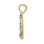 14k Two-tone Lady Liberty on American Flag Disk Pendant - Image 2