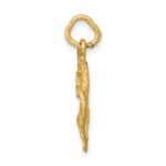 14K Polished and Textured Double Heart Pendant - Image 2