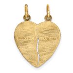 14k 2-Piece Break-apart Diamond-cut FROM MY HEART DIRECT TO YOURS Charm - Image 4