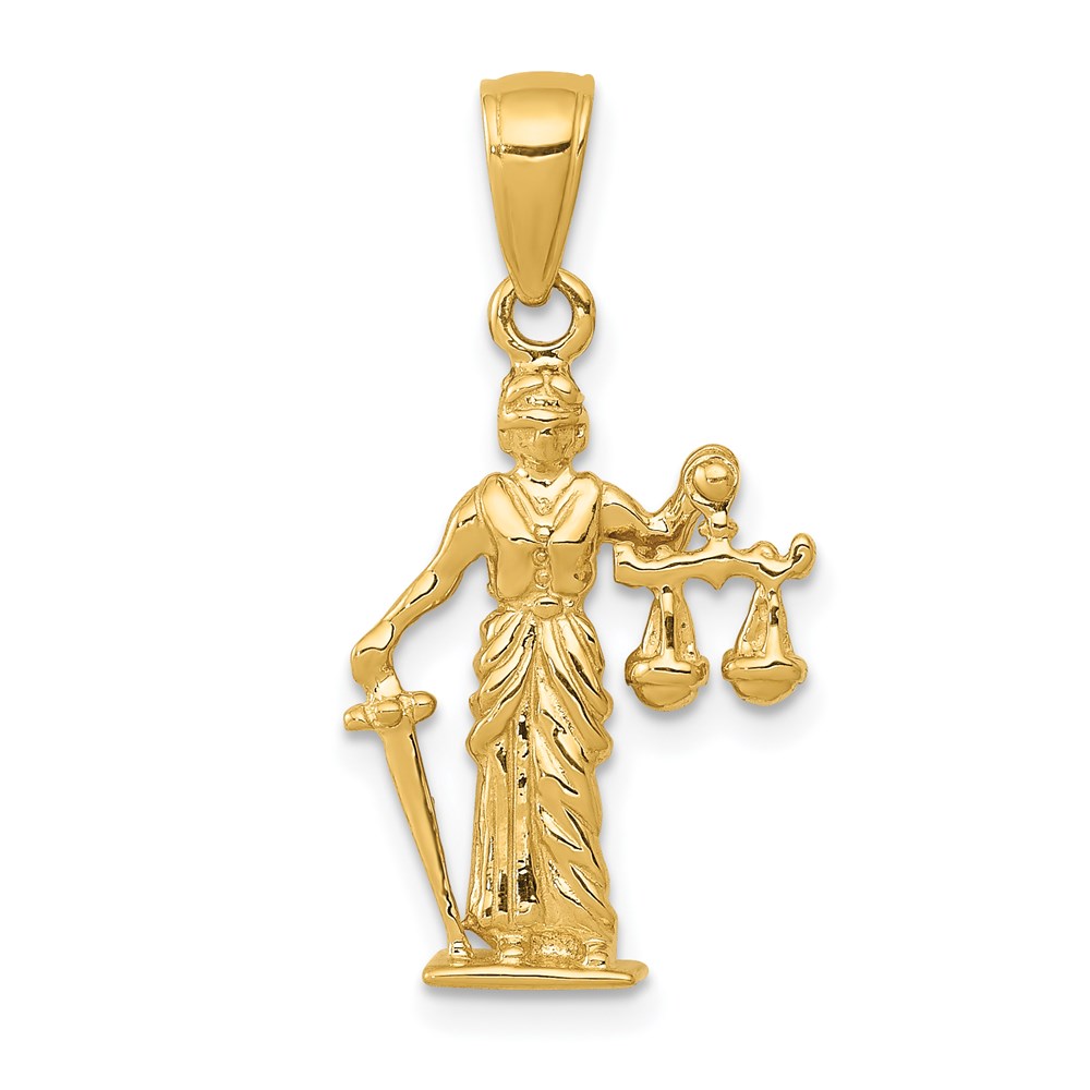 C3121.jpg 14k 3-D Lady of Justice with Moveable Scales Pendant - Image 1