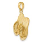 14k 3-D HAWAII ALOHA Double Flip-Flop Charm - Image 5