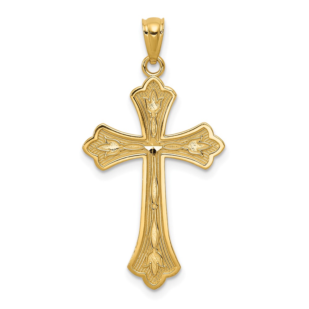 C3618.jpg 14k Diamond-cut Cross Pendant - Image 1