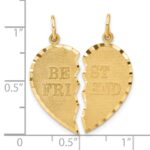 14k BEST FRIEND Diamond-cut 2-piece Charm - Image 4