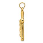 14K Hollow Crucifix Reversible to X-Center Cross Pendant - Image 2