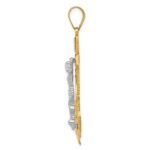 14k Two-tone Diamond-cut Mariners Crucifix Pendant - Image 2