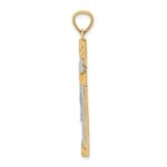 14k Two-Tone Diamond-cut Cross Pendant - Image 2