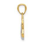 14k and White Rhodium Polished Dove with Olive Branch Pendant - Image 2