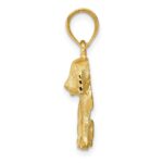 14k Satin Diamond-cut Dog Charm - Image 2
