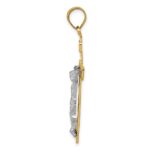 14K Two-tone Diamond-cut Lattice Cross with Crucifix Pendant - Image 2