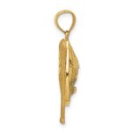 14K and White Rhodium Diamond-cut Baseball Bat/Glove/Ball Pendant - Image 2