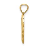 14K Angel in Heart Scalloped Edge Pendant - Image 2