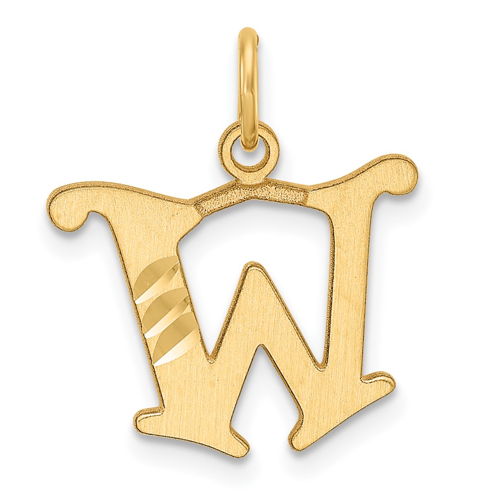 C4833W.jpg 14K Diamond-cut Letter W Initial Charm - Image 1